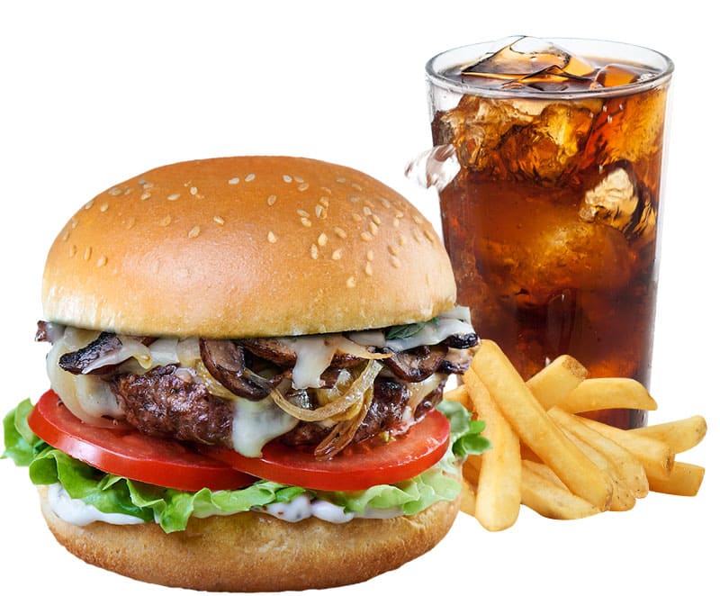 Mushroom & Swiss Burger Combo